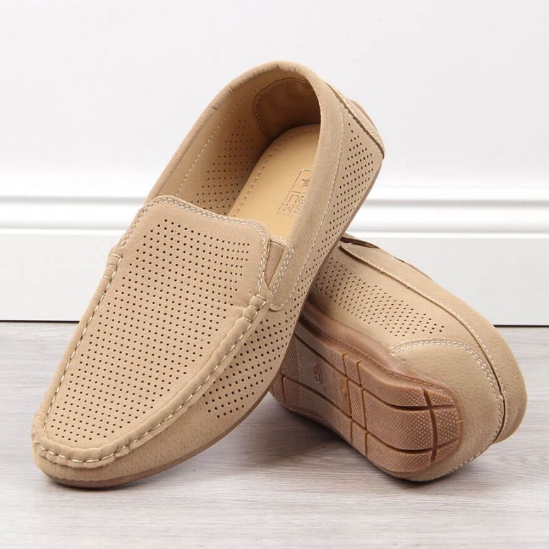 Loafers genombruten slip on News M EVE341 beige 2