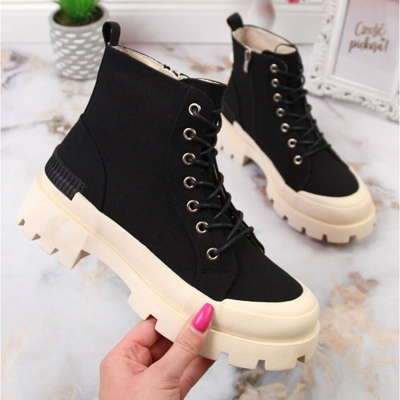 Svarta D&amp;A W OLI142 plattformssneakers 1