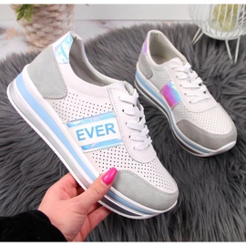 Lädersneakers på holo-plattformen Filippo W PAW150C vit 1