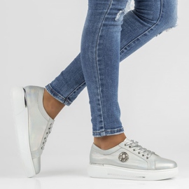 Läderskor FILIPPO DP3506 / 22 Si silver 2