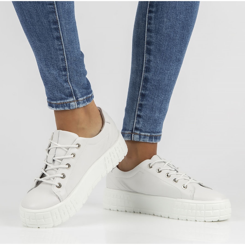 Lädersneakers FILIPPO DP3528 / 22 Wh vita 2