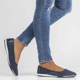 Läderballerinor Filippo DP3681 / 22 Nv marinblå 2