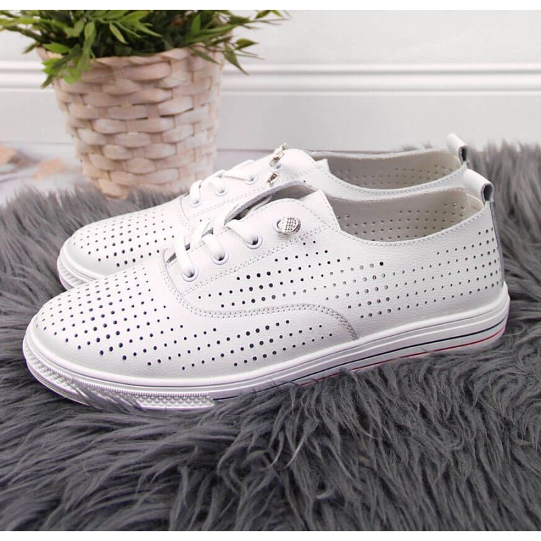 Genombrutna läderskor Vinceza W JAN85 vit 2