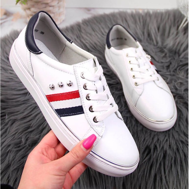 Läderskor sneakers Vinceza W JAN87 vit 1