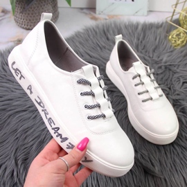 Sportsneakers på S. Barski W OLI145 plattform vit 1