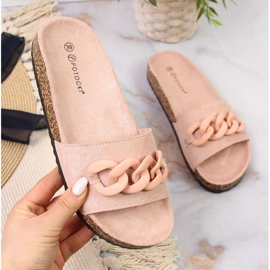 Tofflor med kedja Potocki W WOL65 rosa 1