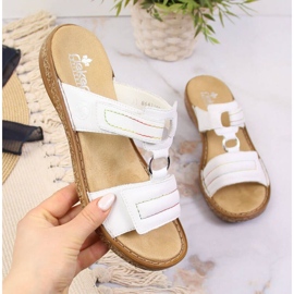 Kardborreläder Rieker W RKR511 vit 1