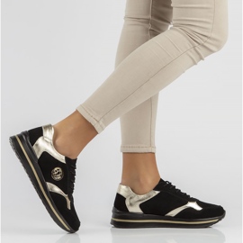 Lädersneakers Filippo DP3544 / 22 Bk svarta gyllene 1