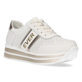 Läder Sneakers Filippo DP1414 / 22 Wh Go vitguld gyllene 1