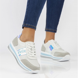 Läder Sneakers Filippo DP1414 / 22 Bl blå vit grå 1