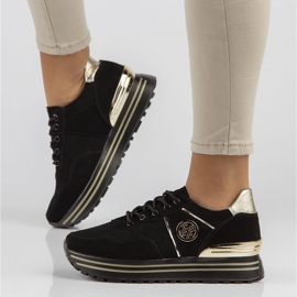 Läder Sneakers Filippo DP3538 / 22 Bk Go svart 1