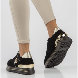 Läder Sneakers Filippo DP3538 / 22 Bk Go svart 2