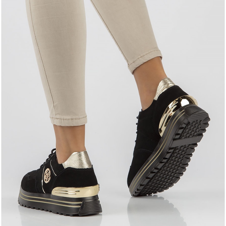 Läder Sneakers Filippo DP3538 / 22 Bk Go svart 2