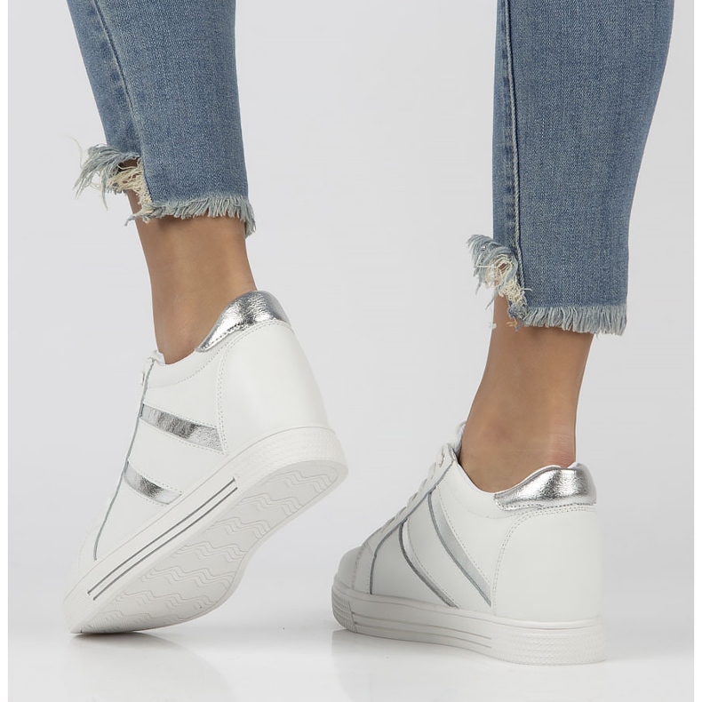 Läder Sneakers Filippo DP3549 / 22 Wh vit 1