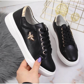 Läderskor på plattform Vinceza W JAN119A svart 1