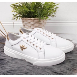 Läderskor med plattform Vinceza W JAN119B vit 2