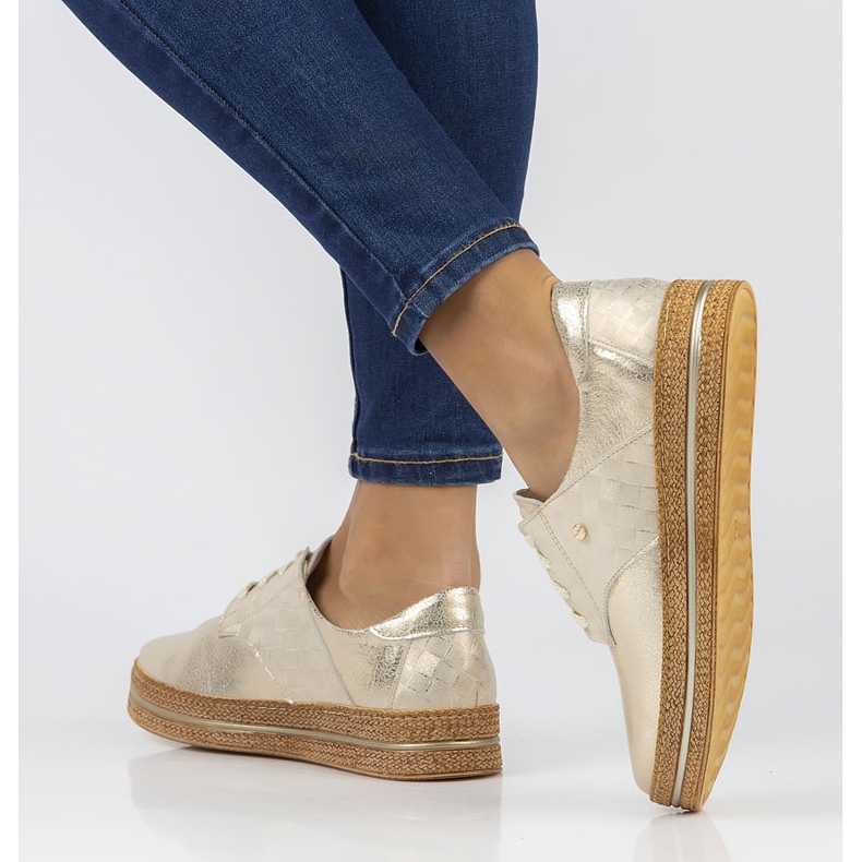 Läderskor Filippo 10123 guld gyllene 2