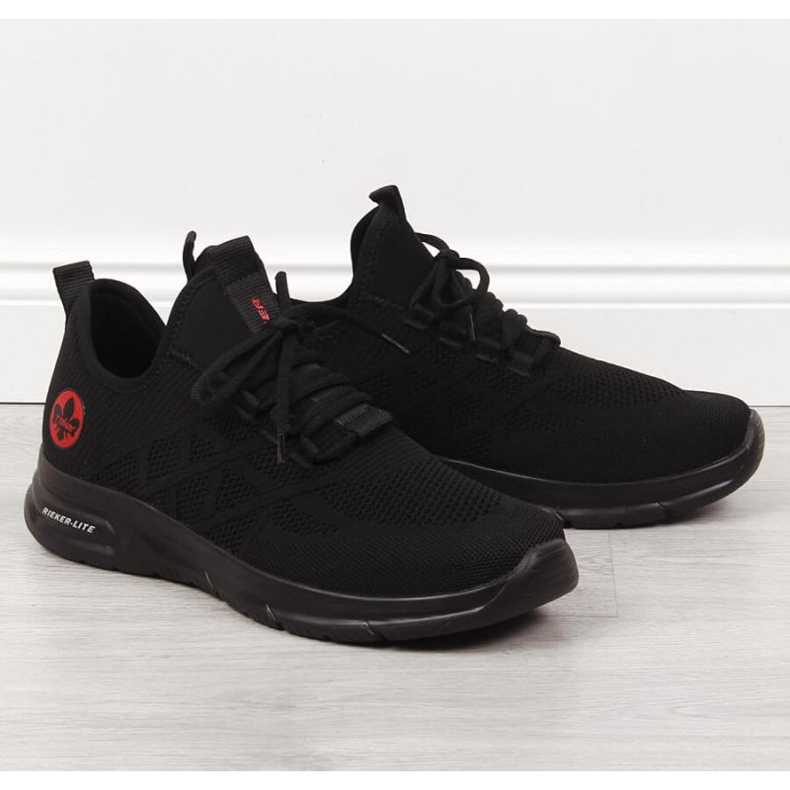 Rieker M RKR534 svarta strumpor sportskor 1