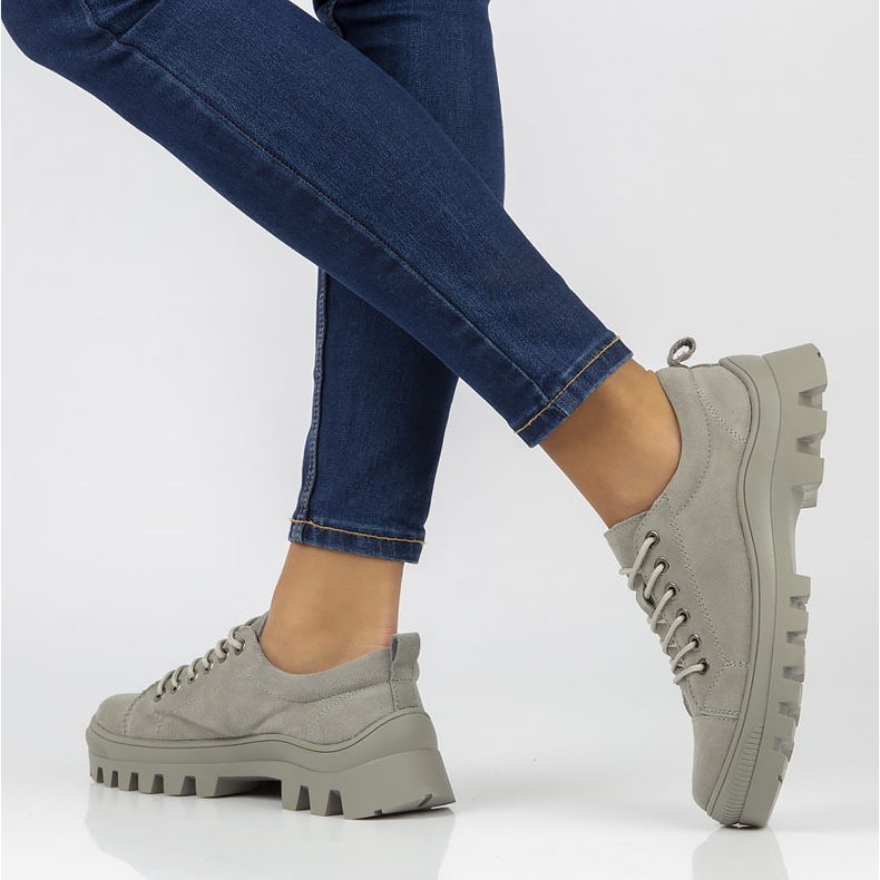 Läder FILIPPO DP3522 / 22 Gr grå sneakers 1