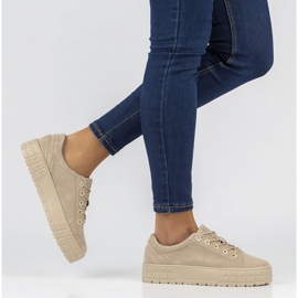 Lädersneakers FILIPPO DP3527 / 22 Beige 1