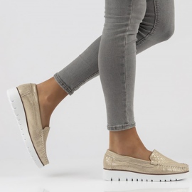 Läder loafers Filippo DP3534 / 22 Go golden gyllene 1