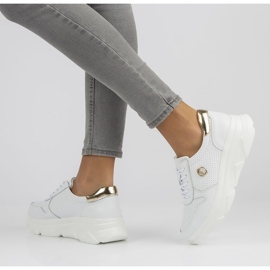 Läder Sneakers Filippo DP2138 / 22 Wh vit 1