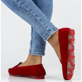 Röda Filippo DP2037 / 22 Rd läder loafers 2