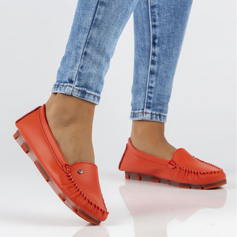 Rött läder Filippo DP2037 / 22 Rd Li loafers röd 1