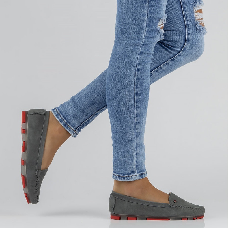 Grå läder Filippo DP2037 / 22 Gr Rd loafers 1