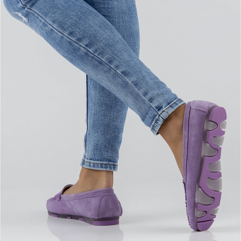 Läder loafers Filippo DP2037 / 22 Vi lila violett 2