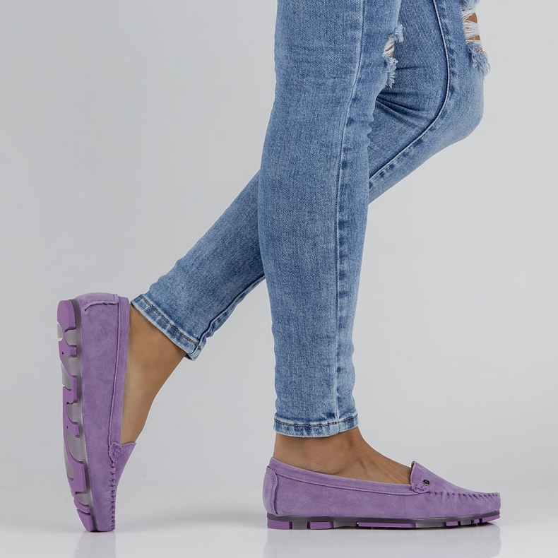 Läder loafers Filippo DP2037 / 22 Vi lila purpur 1