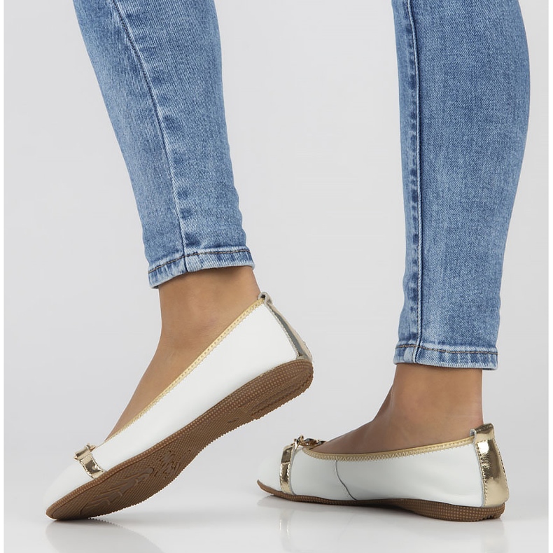 Läderballerinor Filippo DP3709 / 22 Wh vit 2