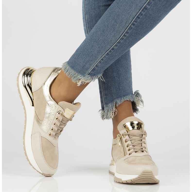 Lädersneakers Filippo 144 beige 1