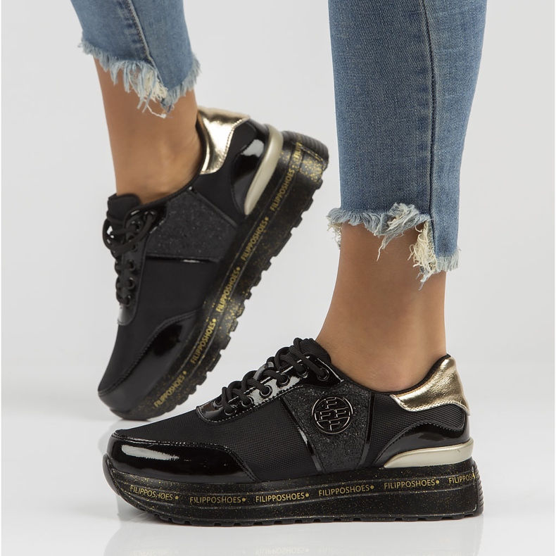 Läder Sneakers Filippo DP3688 / 22 Bk svart 1