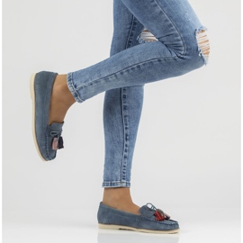 Läder loafers Filippo DP3512 / 22 Nv marinblå 2