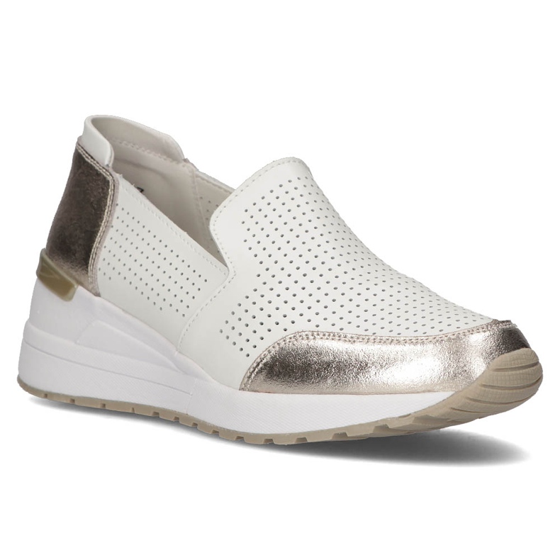 Läderskor Filippo DP3537 / 22 Wh vita silver- 1