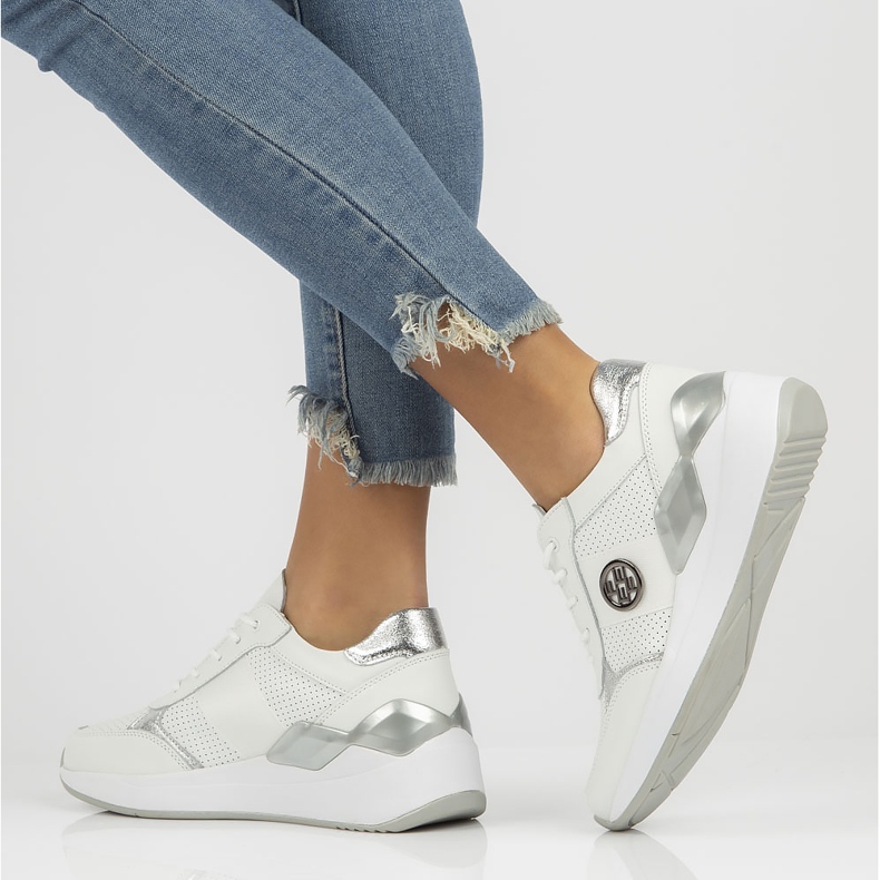 Lädersneakers Filippo DP3553 / 22 Wh vita 1