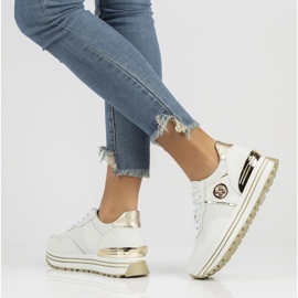 Läder Sneakers Filippo DP3538 / 22 Wh vit 1