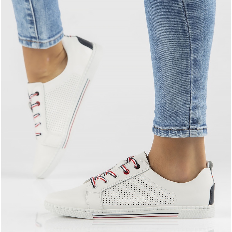 Läderskor Filippo DP008 / 22 Wh vita 2