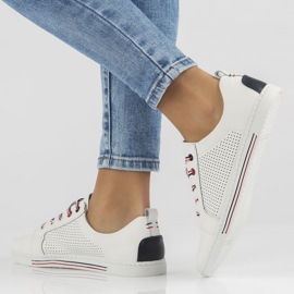 Läderskor Filippo DP008 / 22 Wh vita 1