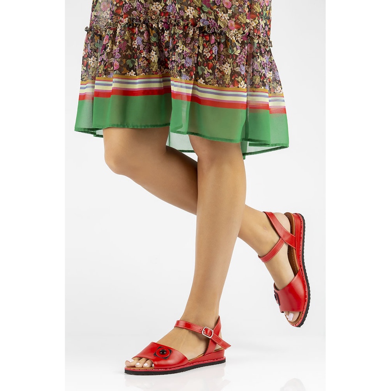 Röda Filippo DS3913 / 22 Rd lädersandaler 2