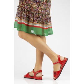 Röda Filippo DS3913 / 22 Rd lädersandaler 1