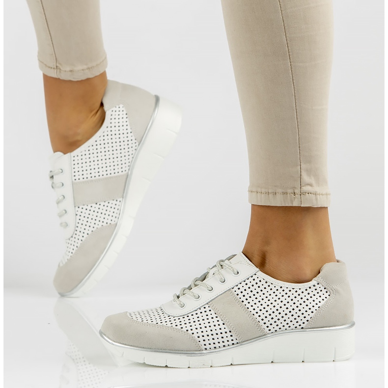 Läderskor Filippo DP028 / 22 Wh vita 1