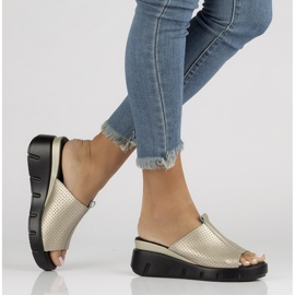 Skinntofflor Filippo DK3594 / 22 Go golden gyllene 1