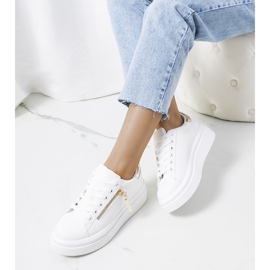 Tamis-sneakers i vitt och guld för kvinnor gyllene 1