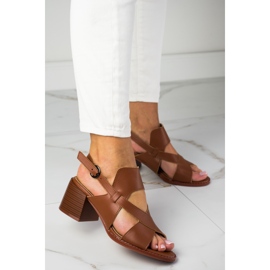 Högklackade sandaler i läder LA.FI brun 1