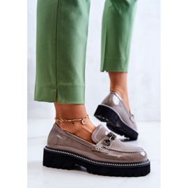 S.Barski Lackskor med ljusbrun Adison-dekoration mångfärgad 2