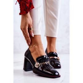 S.Barski Lackade Trendiga Svarta Jenice Pumps 1