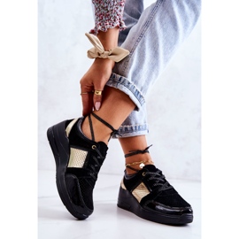 S.Barski Sportskor i mocka för kvinnor på en kil Svart Larson 2