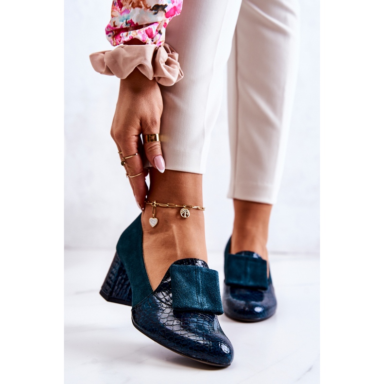 PA2 Diana Green Mocka Snakeskin Pumps grön 1